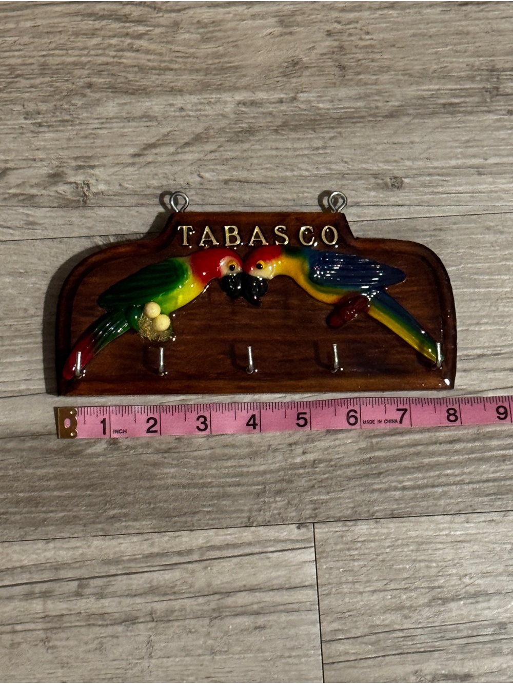 Tabasco Colorful Parrot Key Holder - Green Yellow Red Blue